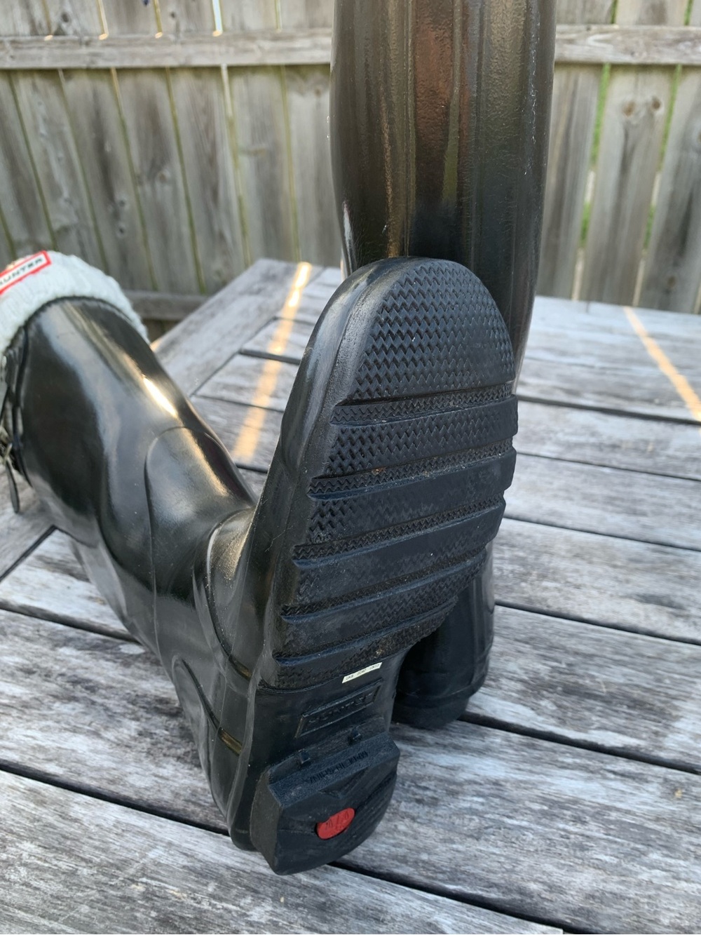 Hunter Original Tall Wellington Gloss Boots w/ Liner - 10 - Picture 5 of 6